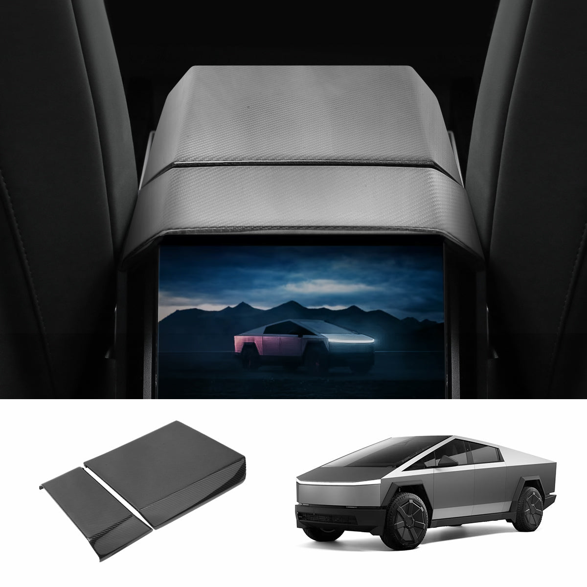 [Real Carbon Fiber] Backseat Air Vent Top Cover for Cybertruck - T-Launch