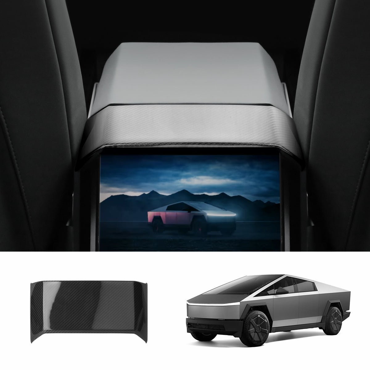 [Real Carbon Fiber] Backseat Air Vent Top Cover for Cybertruck - T-Launch