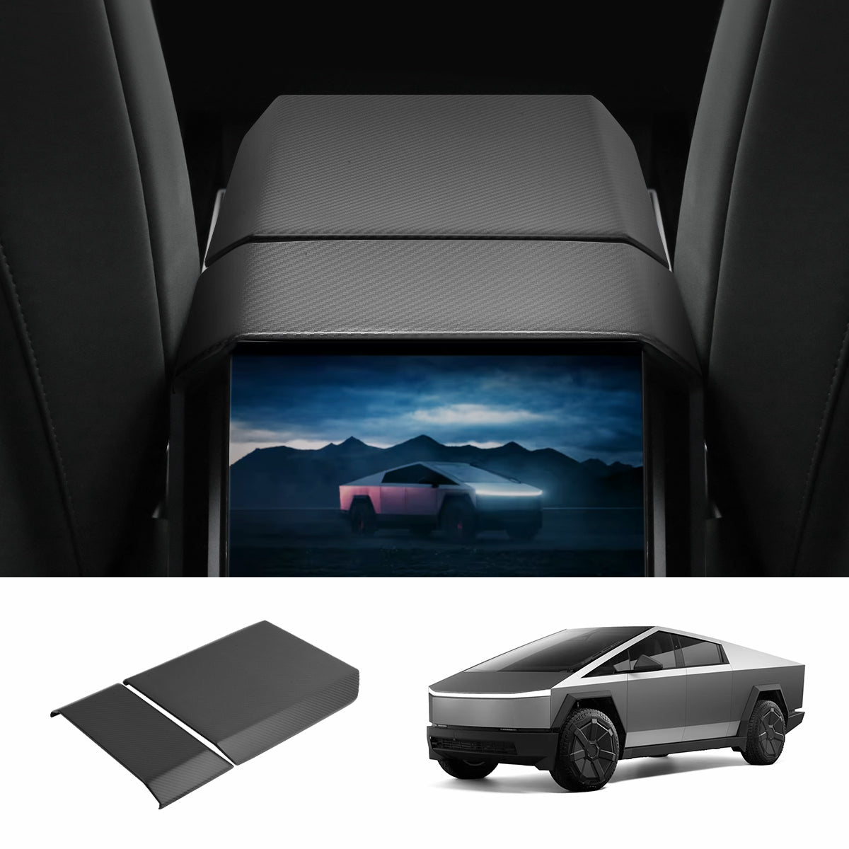 [Real Carbon Fiber] Backseat Air Vent Top Cover for Cybertruck - T-Launch