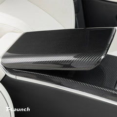 [Real Carbon Fiber] Center Console Armrest Overlay for Model X/S 2021+ - T-Launch