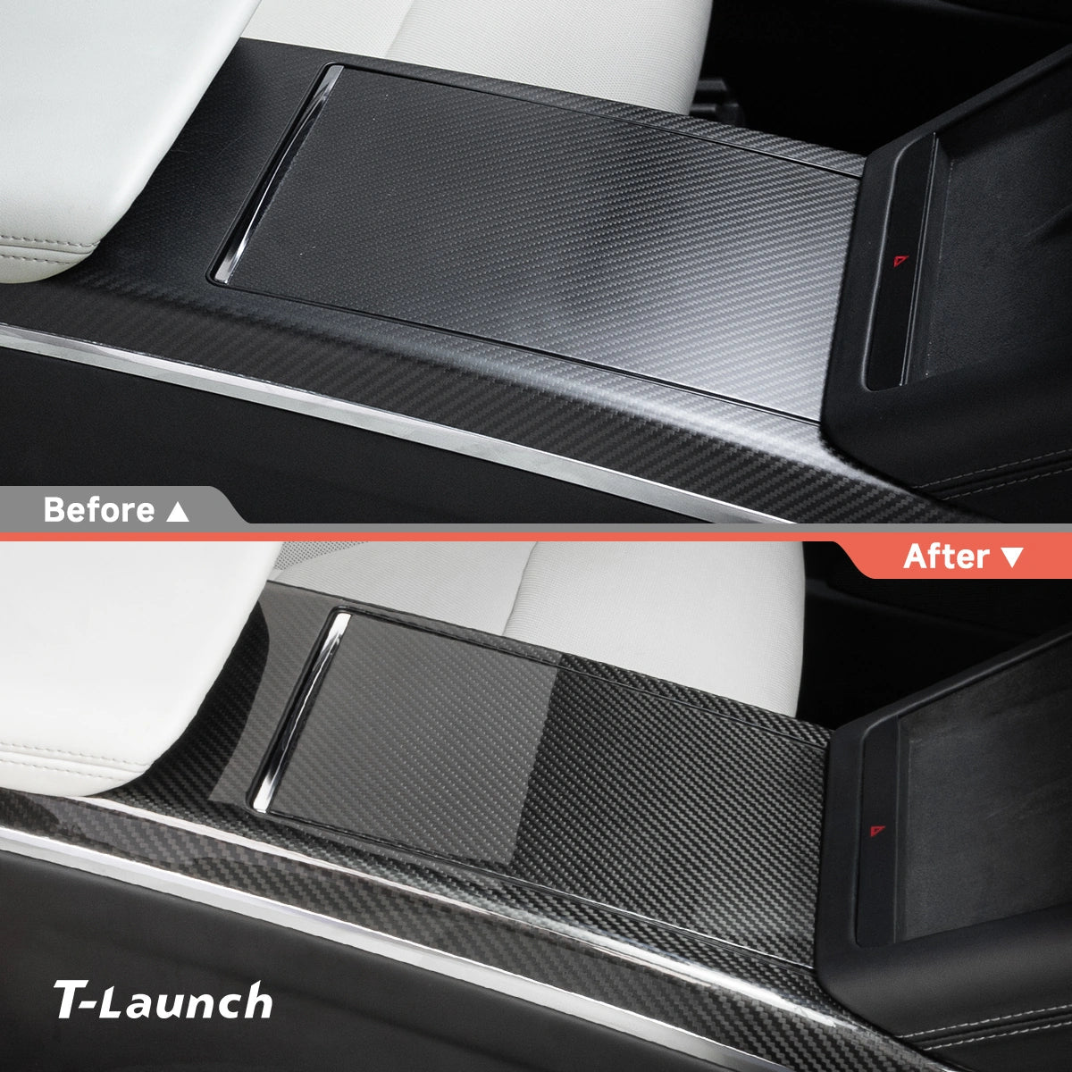 [Real Carbon Fiber] Center Console Cover For Model X 2021+ - T-Launch