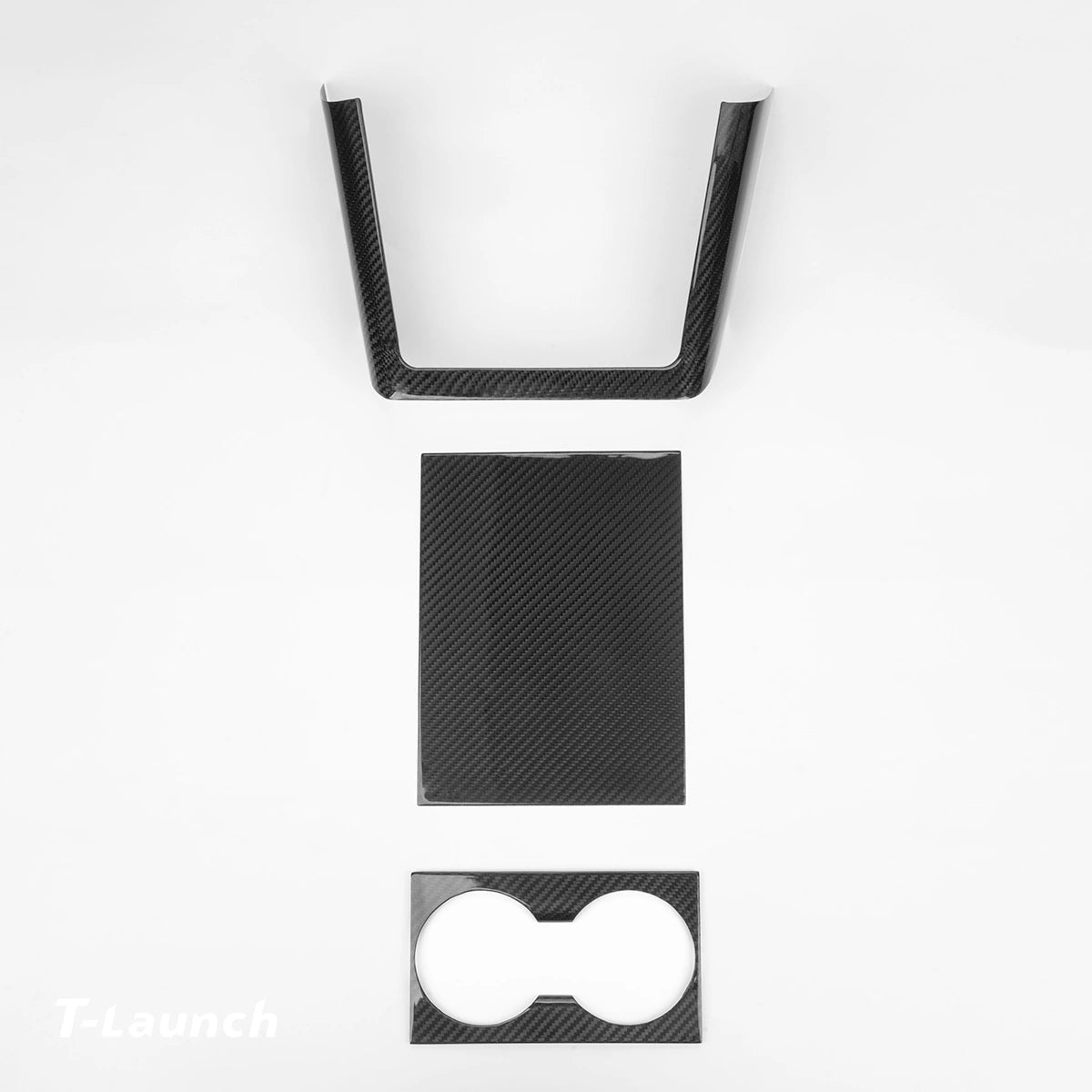 [Real Carbon Fiber] Center Console Cover Kit For Model X 2021+ - T-Launch