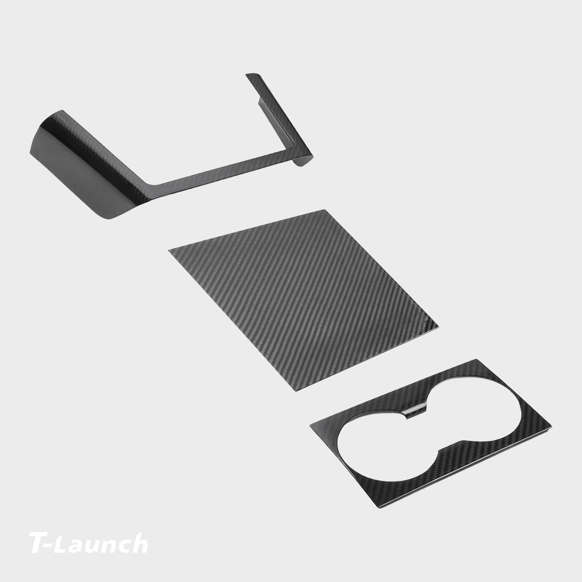 [Real Carbon Fiber] Center Console Cover Kit For Model X 2021+ - T-Launch