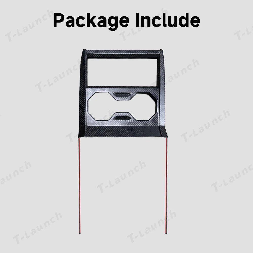 [Real Carbon Fiber] Center Console Cup Holder Panel Trim Cover for Cybertruck - T-Launch