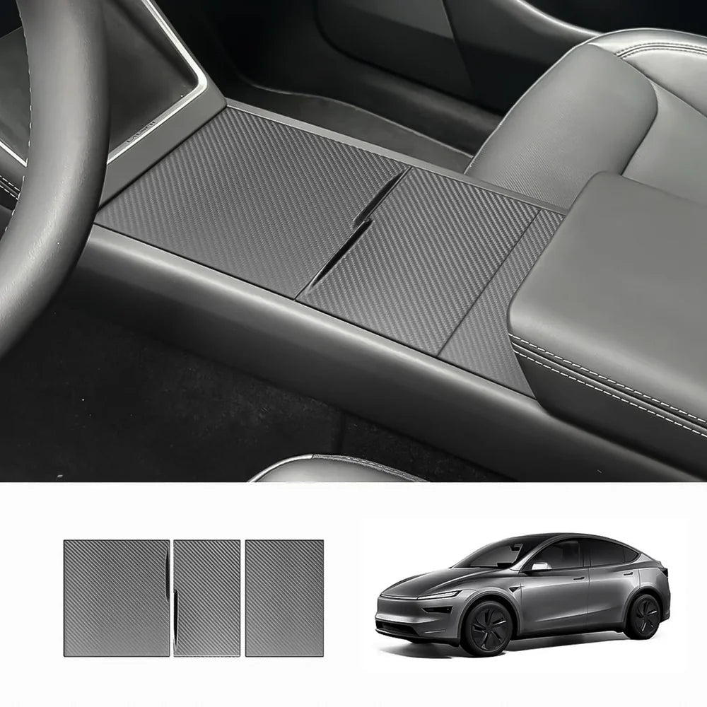 [Real Carbon Fiber] Center Console Panel Cover for Tesla Model Y Juniper 2025+ - T-Launch