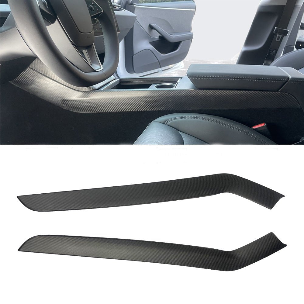 [Real Carbon Fiber] Center Console Side Interior Trim Panel For Tesla 2024+ Model 3 Highland - T-Launch
