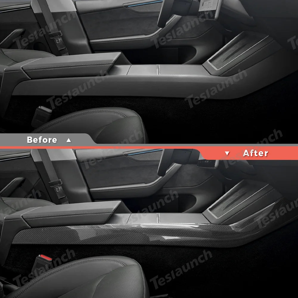 [Real Carbon Fiber] Center Console Side Interior Trim Panel for Tesla Model Y Juniper 2025+ - T-Launch