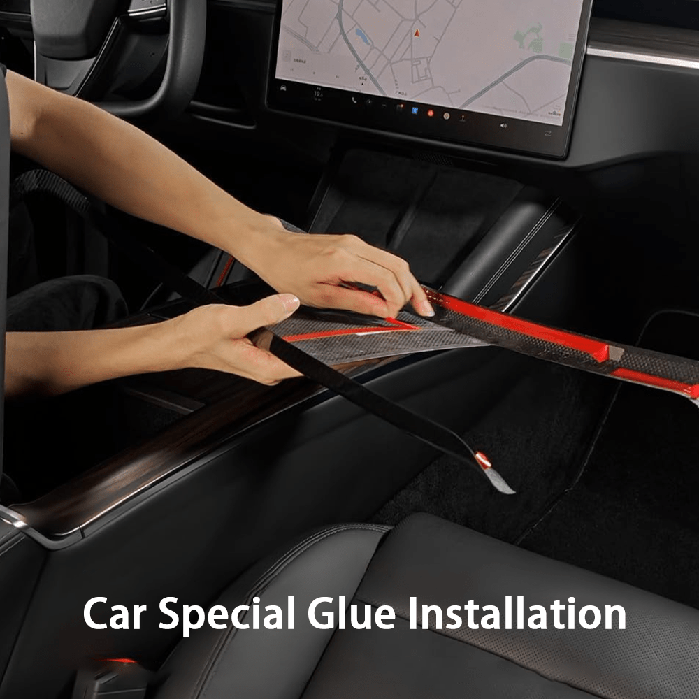 [Real Carbon Fiber] Center Console Side Trim Cover for Model S/X 2022+ - T-Launch