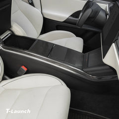 [Real Carbon Fiber] Center Console Side Trim Cover For Model X 2021+ - T-Launch