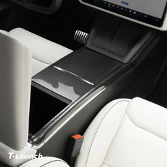 [Real Carbon Fiber] Center Console Side Trim Cover For Model X 2021+ - T-Launch