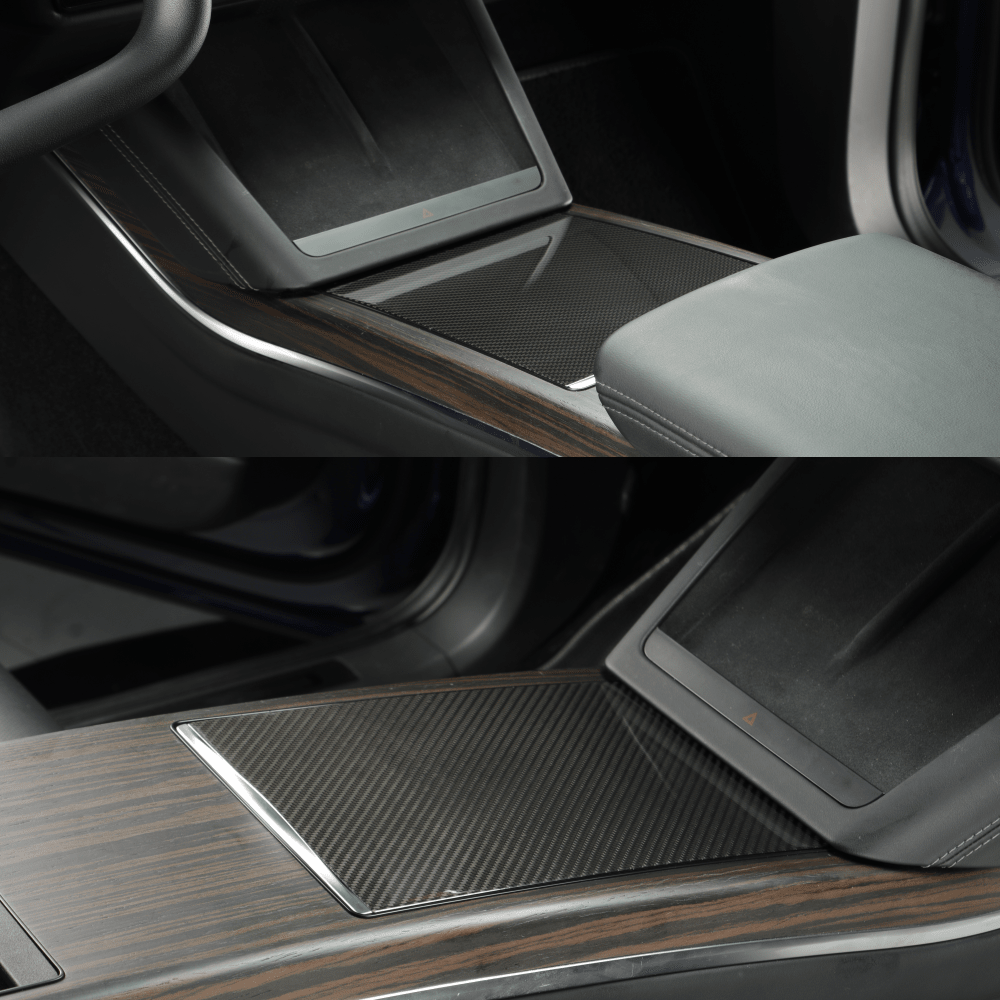 [Real Carbon Fiber] Center Console Trim Cover for Tesla Model S/X 2022+ - T-Launch