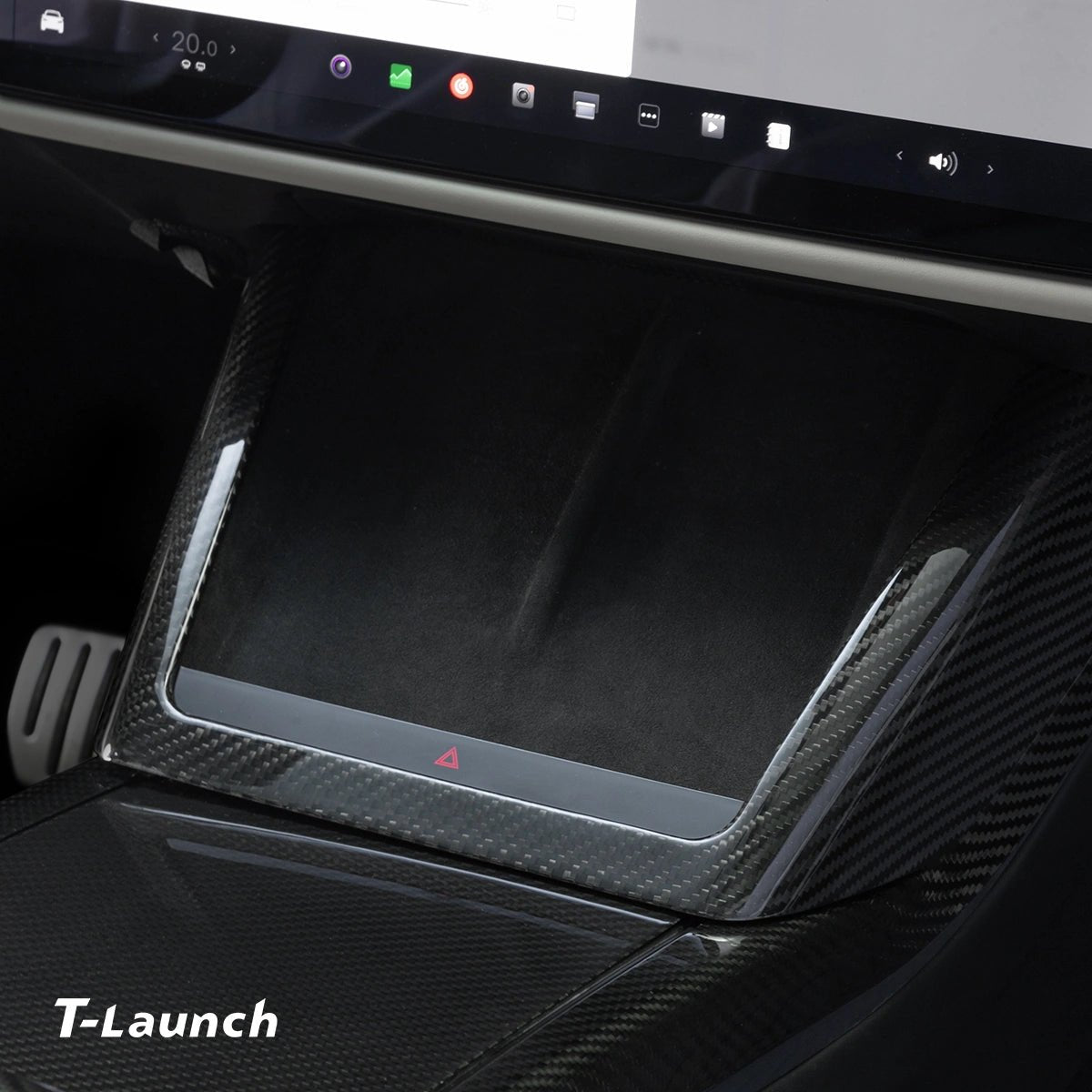 [Real Carbon Fiber] Central Control Charging Frame Cover For Model X 2021+ - T-Launch