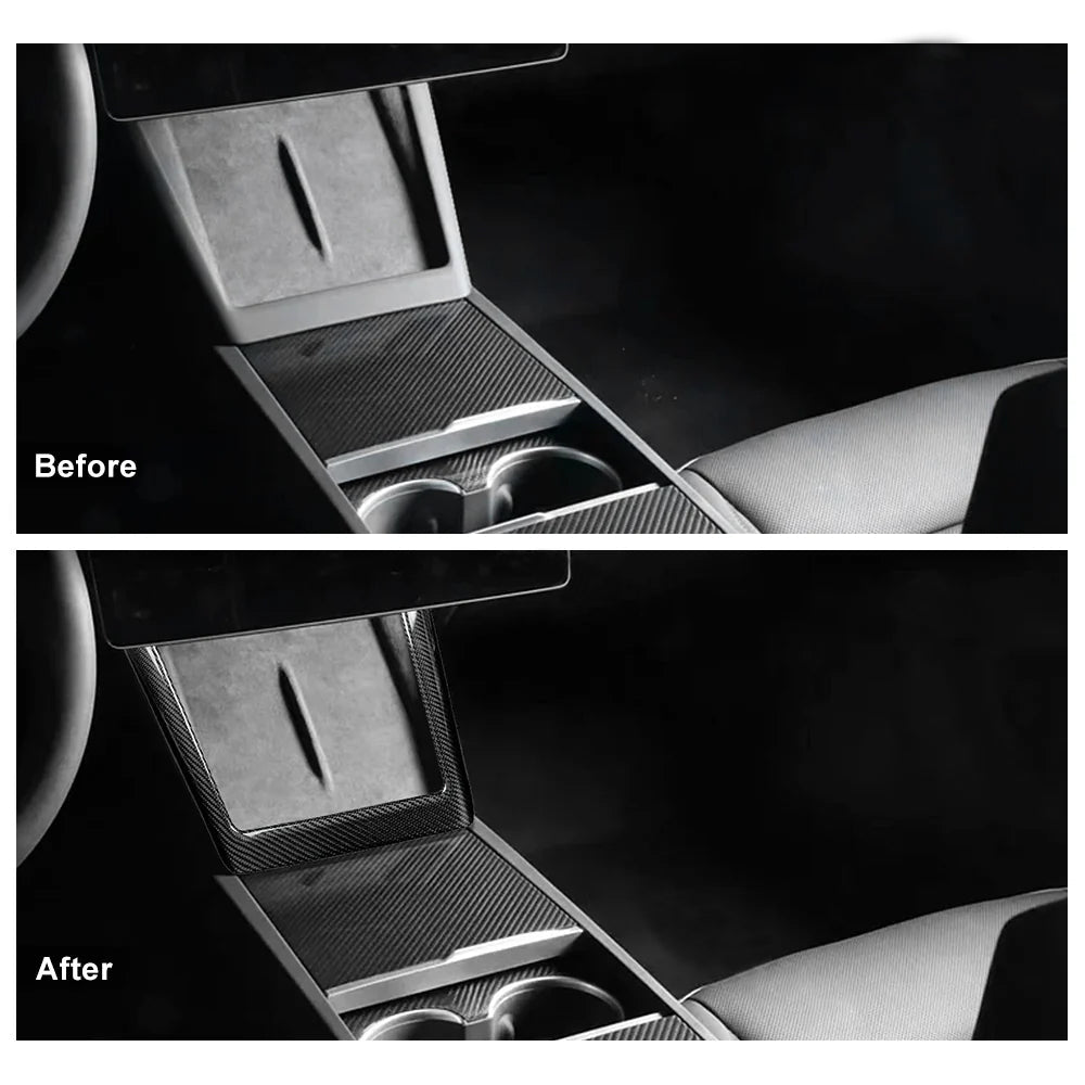[Real Carbon Fiber] Central Control Charging Frame Cover for Tesla Model 3 Highland Standard 2025+ - T-Launch