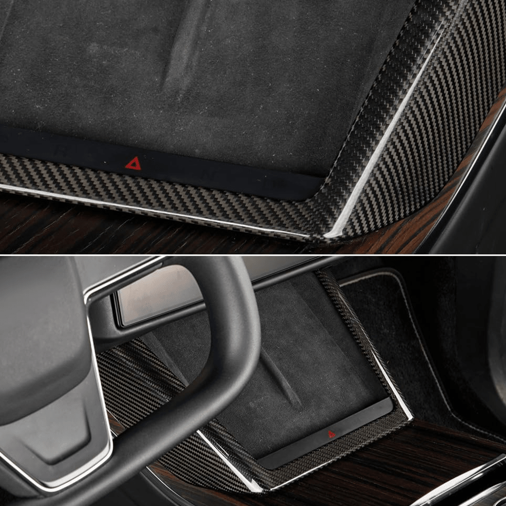 [Real Carbon Fiber] Charging Pad Frame Overlay for Tesla Model S/X 2022+ - T-Launch