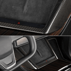 [Real Carbon Fiber] Charging Pad Frame Overlay for Tesla Model S/X 2022+ - T-Launch