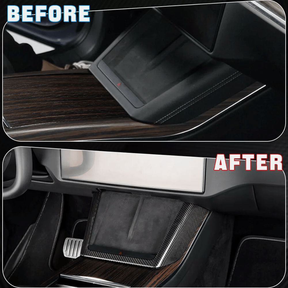 [Real Carbon Fiber] Charging Pad Frame Overlay for Tesla Model S/X 2022+ - T-Launch