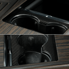 [Real Carbon Fiber] Console Cup Holder Cover for Tesla Model S/X 2022+ - T-Launch