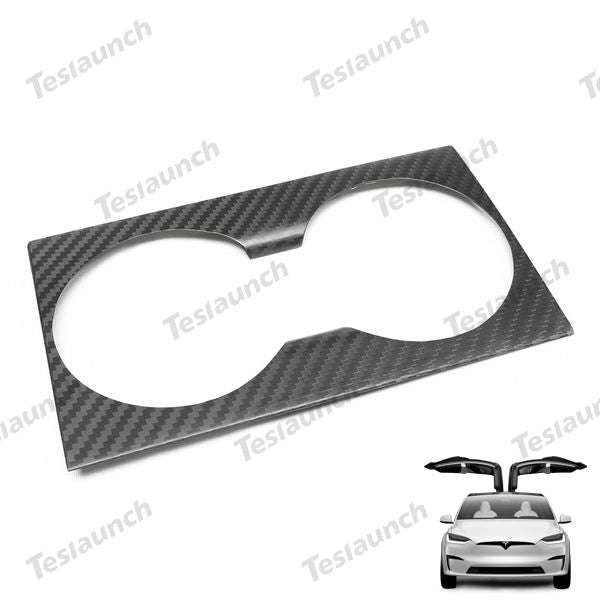 [Real Carbon Fiber] Cup Holder Cover For Model X 2021+ - T-Launch