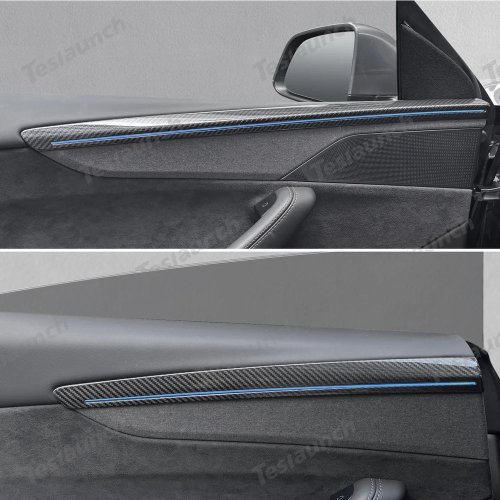 [Real Carbon Fiber] Door Trim Cover for Tesla Model Y Juniper 2025+ (4 Pcs) - T-Launch