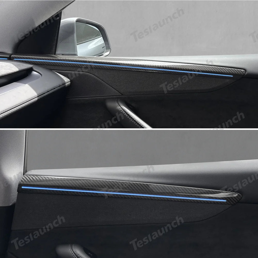 [Real Carbon Fiber] Door Trim Cover for Tesla Model Y Juniper 2025+ (4 Pcs) - T-Launch