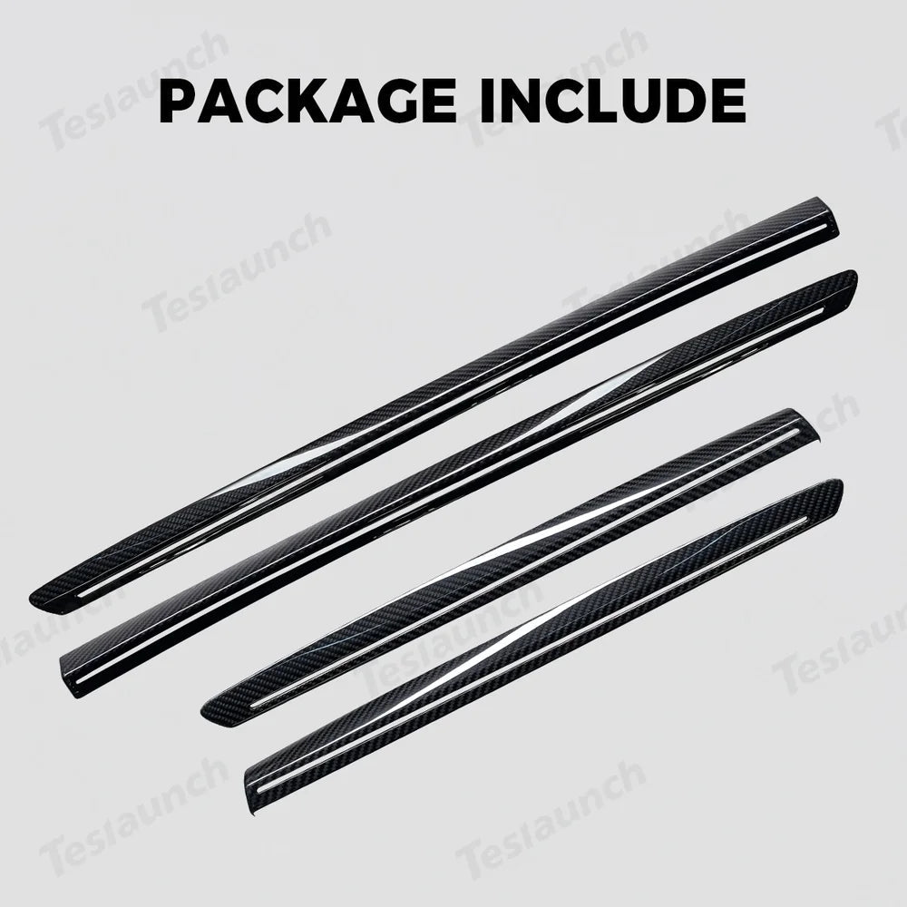 [Real Carbon Fiber] Door Trim Cover for Tesla Model Y Juniper 2025+ (4 Pcs) - T-Launch
