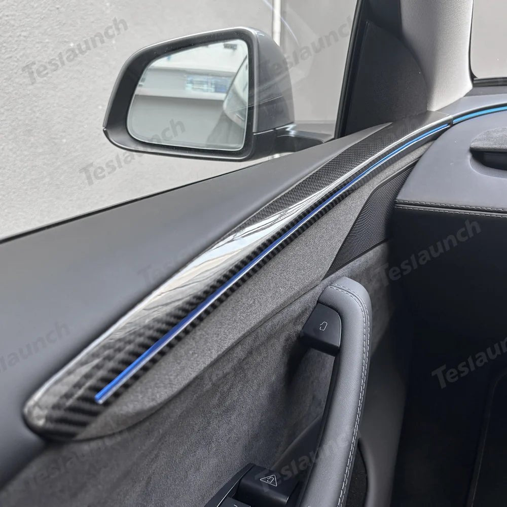 [Real Carbon Fiber] Door Trim Cover for Tesla Model Y Juniper 2025+ (4 Pcs) - T-Launch