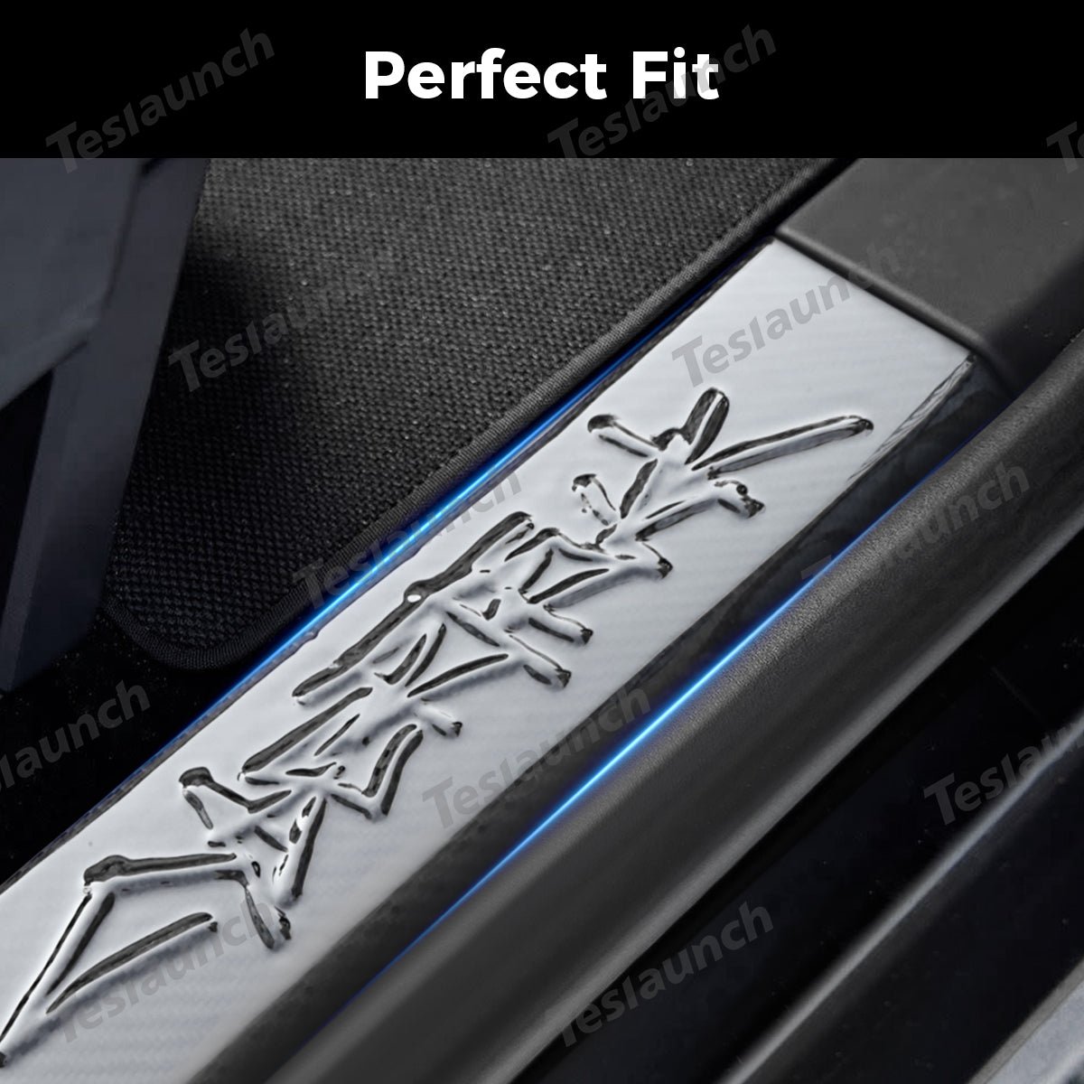 [Real Carbon Fiber] Front Door Sill Protector for Tesla Cybertruck (2 Pcs) - T-Launch