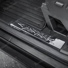 [Real Carbon Fiber] Front Door Sill Protector for Tesla Cybertruck (2 Pcs) - T-Launch