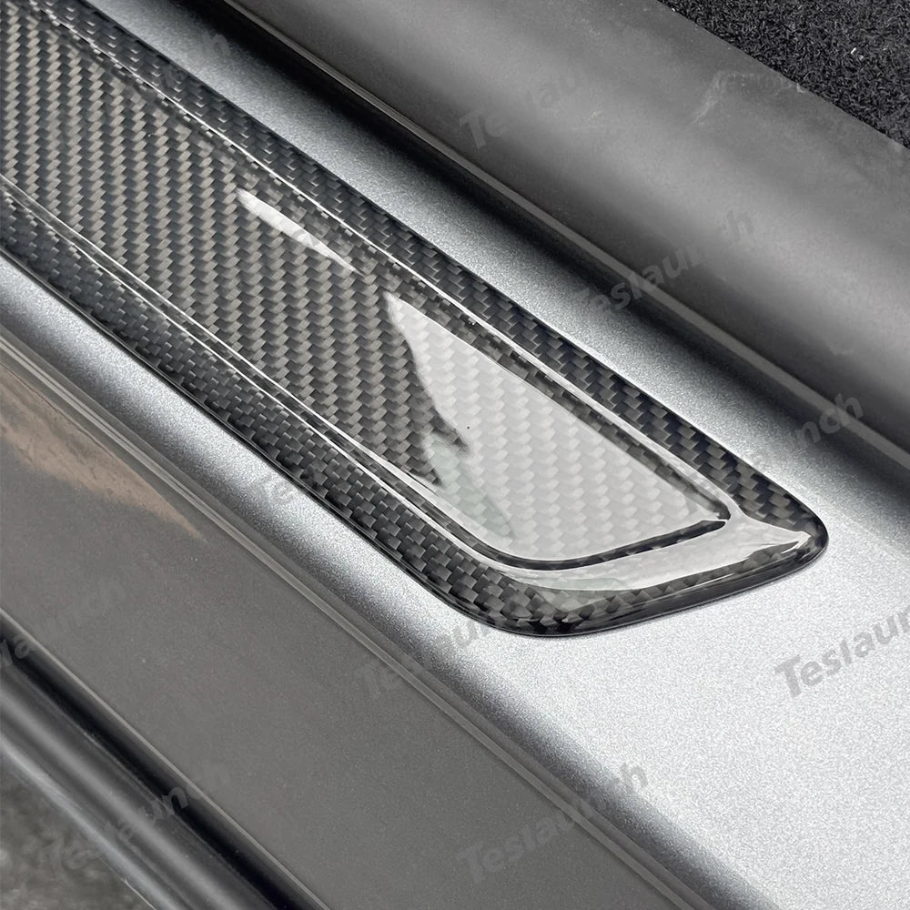 [Real Carbon Fiber] Front Door Sill Protectors for Tesla Model Y Juniper 2025+ (2PCS) - T-Launch
