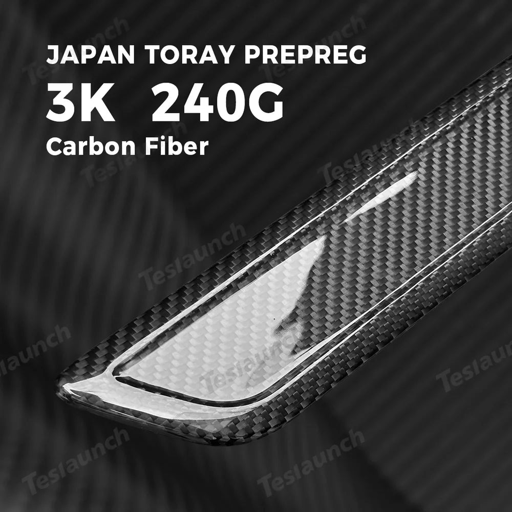 [Real Carbon Fiber] Front Door Sill Protectors for Tesla Model Y Juniper 2025+ (2PCS) - T-Launch