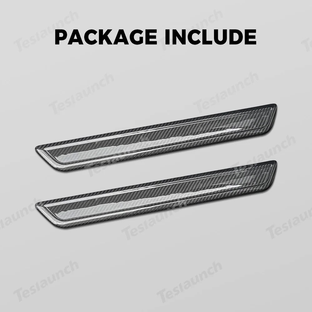 [Real Carbon Fiber] Front Door Sill Protectors for Tesla Model Y Juniper 2025+ (2PCS) - T-Launch
