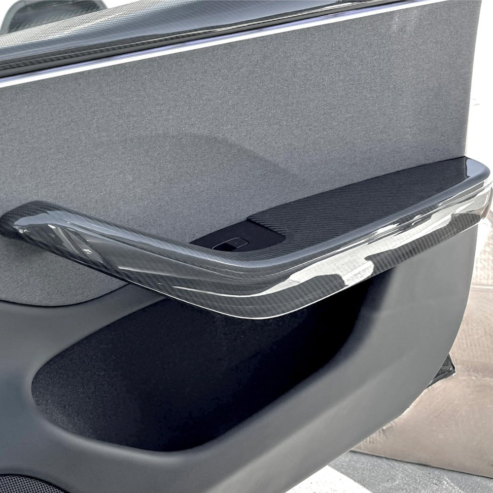 [Real Carbon Fiber] Front & Rear Door Armrest Overlays Covers (4 PCS) for Tesla Model 3 Highland 2024+ - T-Launch