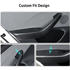 [Real Carbon Fiber] Front & Rear Door Armrest Overlays Covers (4 PCS) for Tesla Model 3 Highland 2024+ - T-Launch