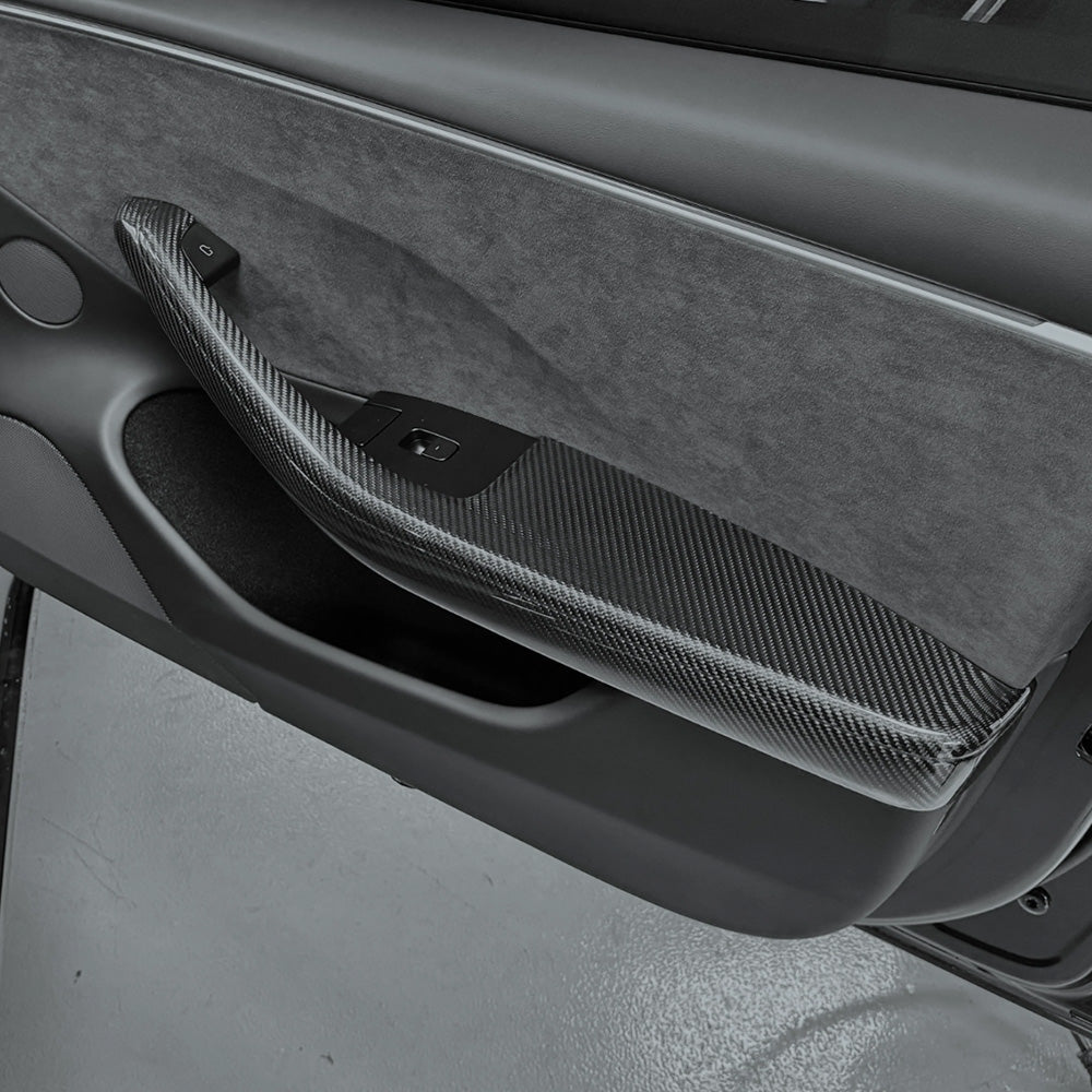 [Real Carbon Fiber] Front & Rear Door Armrest Overlays Covers (4 PCS) for Tesla Model 3 Highland 2024+ - T-Launch