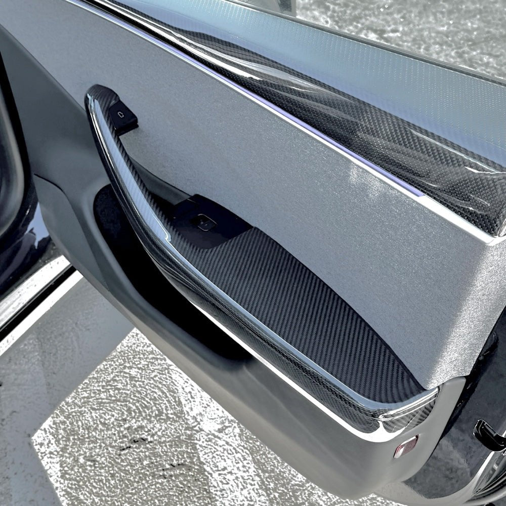 [Real Carbon Fiber] Front & Rear Door Armrest Overlays Covers (4 PCS) for Tesla Model 3 Highland 2024+ - T-Launch