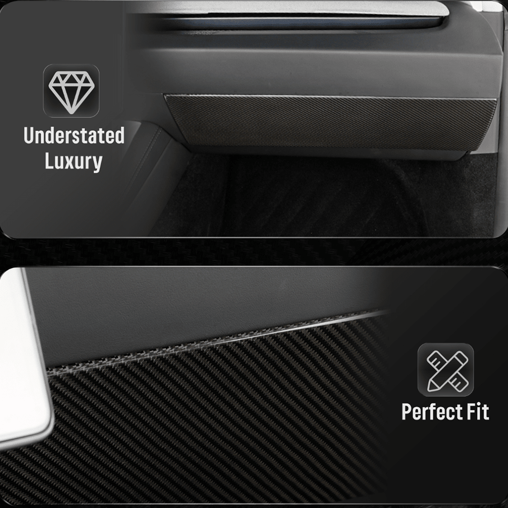[Real Carbon Fiber] Glove Box Panel Cover for Tesla Model 3 Highland 2024+ - T-Launch