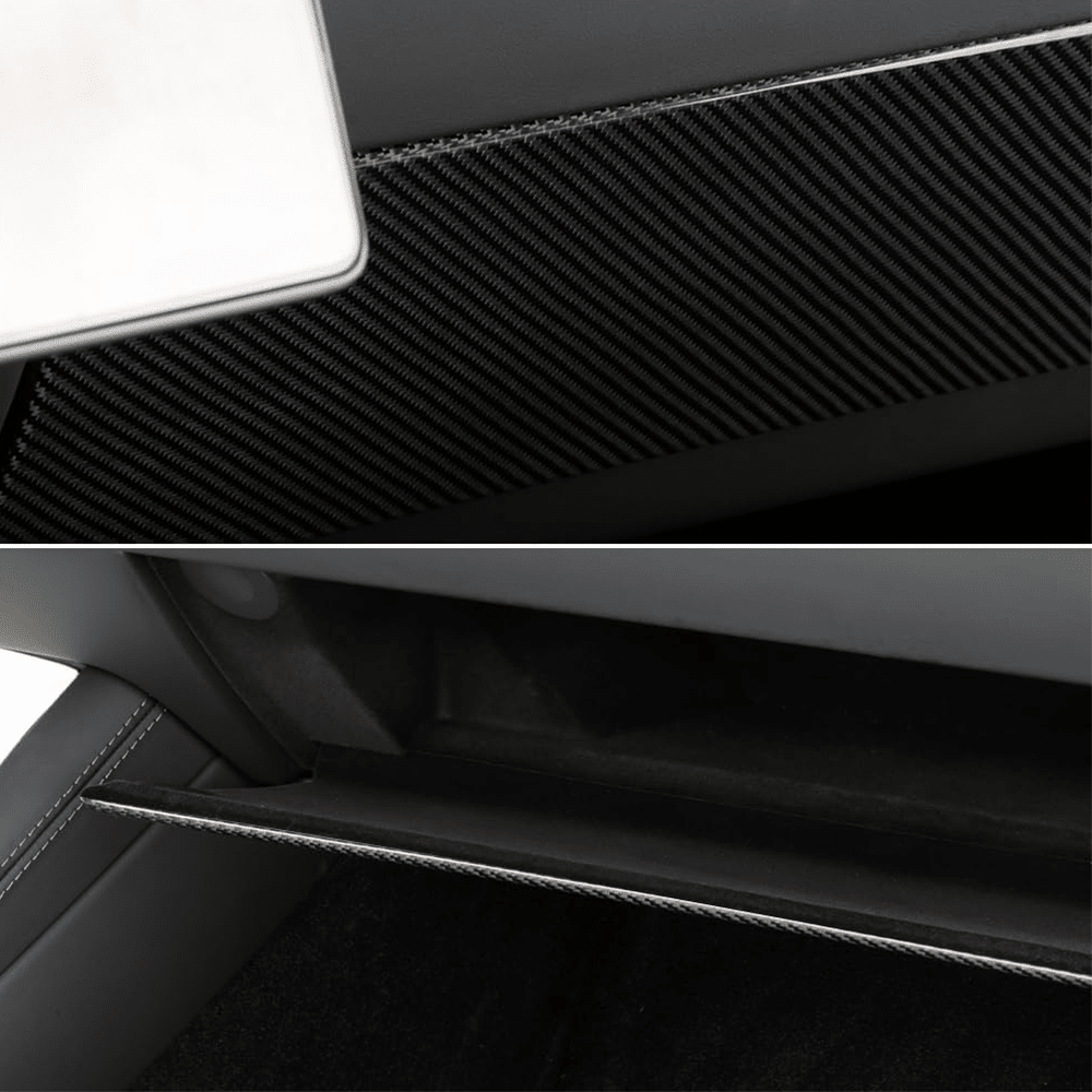 [Real Carbon Fiber] Glove Box Panel Cover for Tesla Model 3 Highland 2024+ - T-Launch