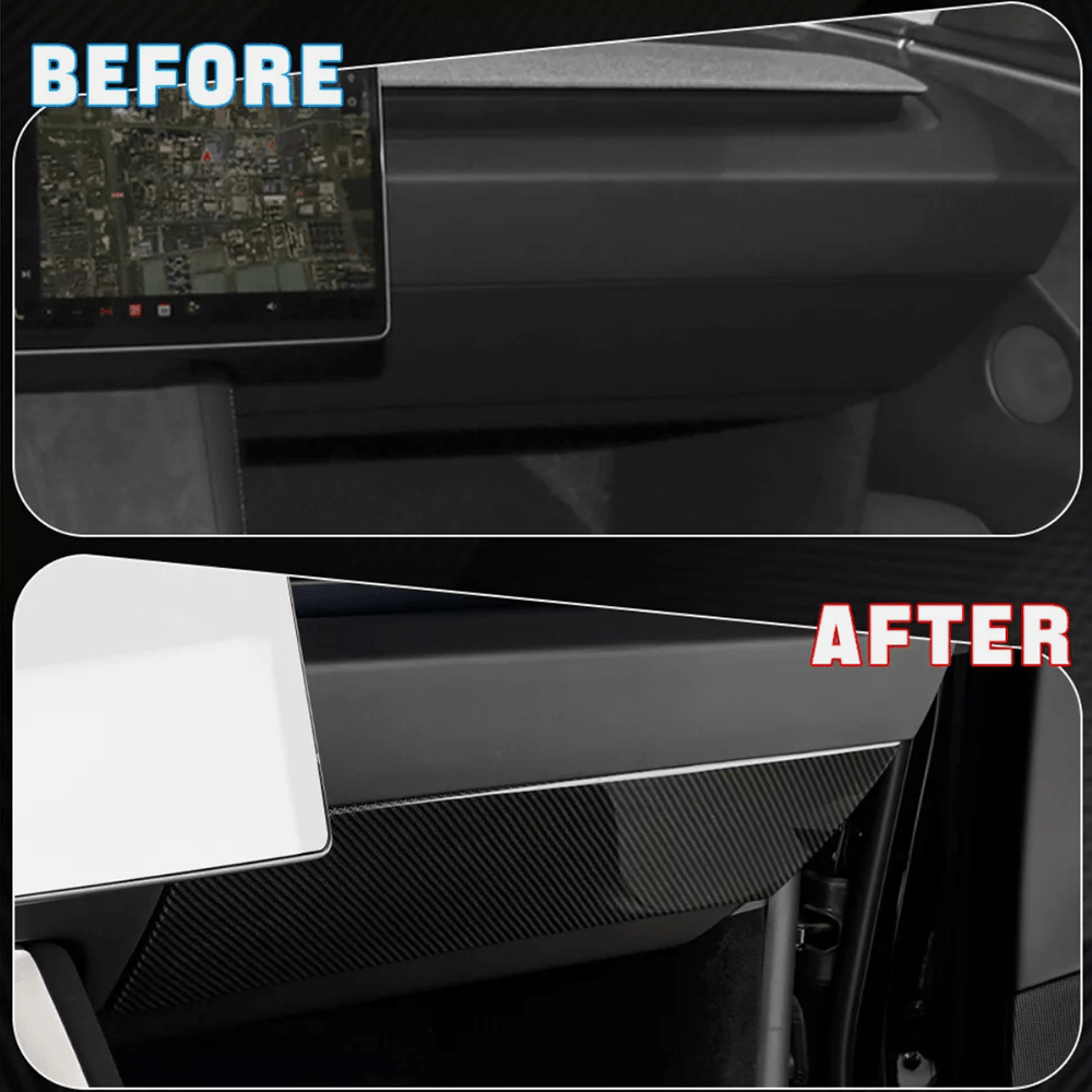 [Real Carbon Fiber] Glove Box Panel Cover for Tesla Model 3 Highland 2024+ - T-Launch