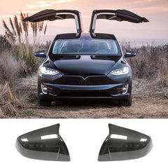 [Real Carbon Fiber] GT Style Rear View Mirrors Cover Cap for Tesla Model X 2021+ - T-Launch