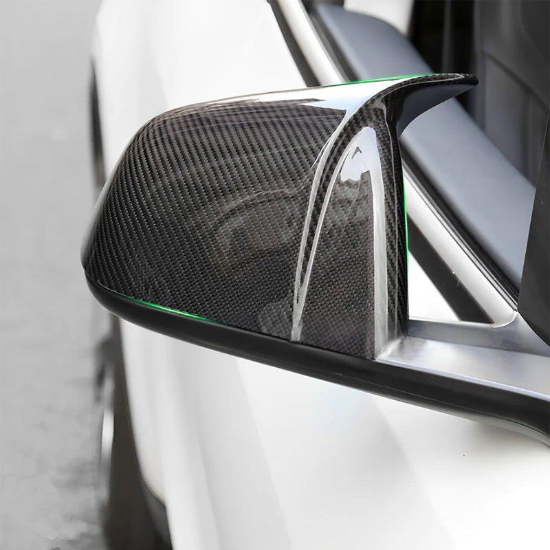 [Real Carbon Fiber] GT Style Rear View Mirrors Cover Cap for Tesla Model X 2021+ - T-Launch