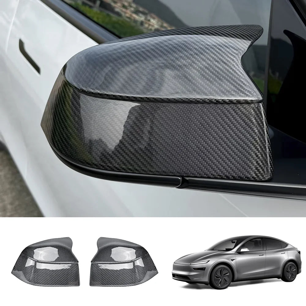 [Real Carbon Fiber] GT-Style Side Mirror Cover Caps for Tesla Model Y Juniper 2025+ - T-Launch