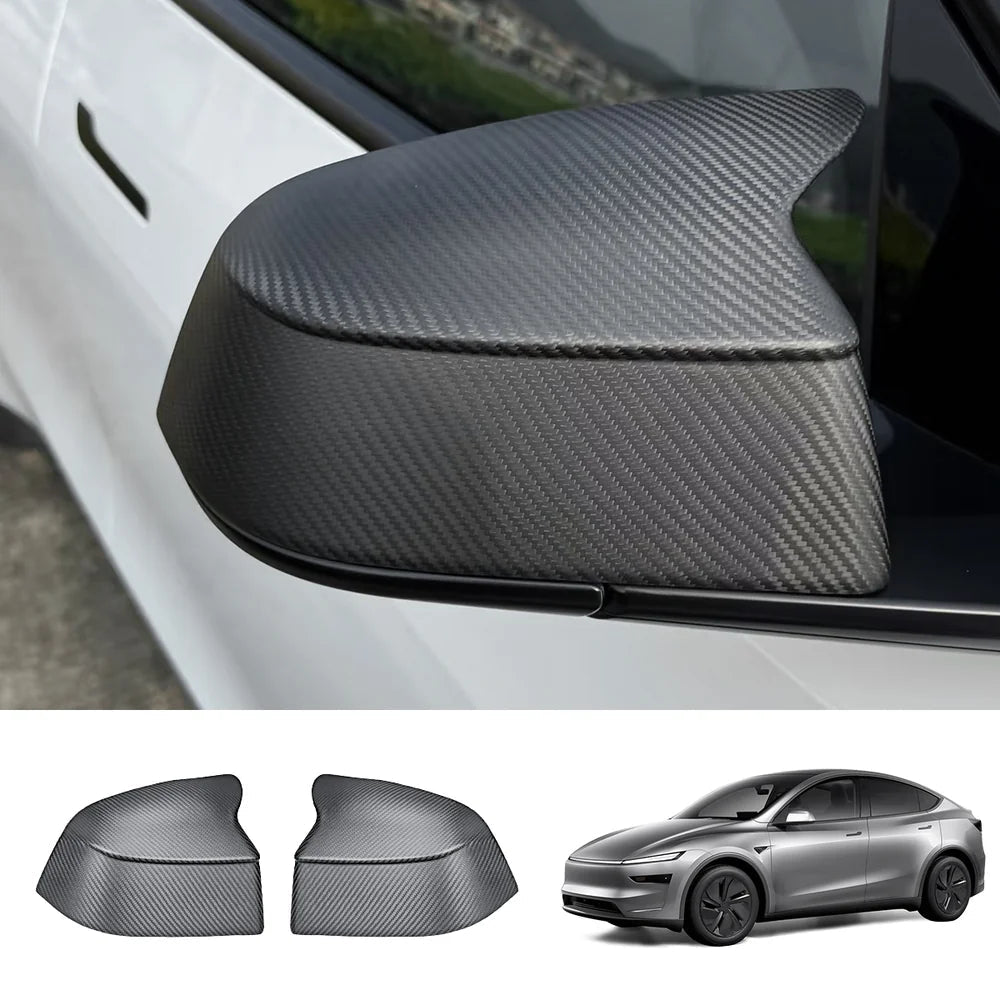 [Real Carbon Fiber] GT-Style Side Mirror Cover Caps for Tesla Model Y Juniper 2025+ - T-Launch