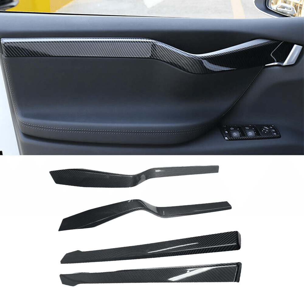 [Real Carbon Fiber] Inner Door Panel Trim Strips For Tesla Model X (2014-2020) - T-Launch