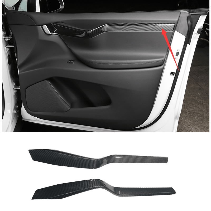 [Real Carbon Fiber] Inner Door Panel Trim Strips For Tesla Model X (2014-2020) - T-Launch