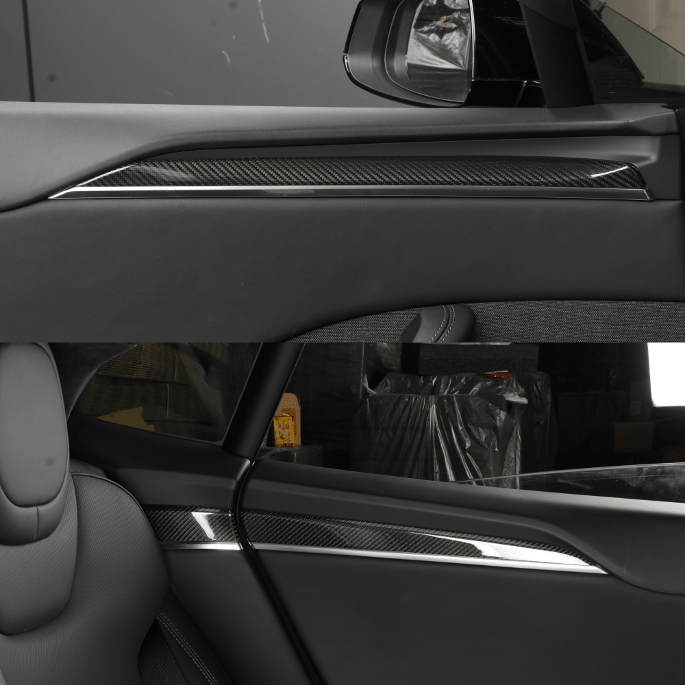 [Real Carbon Fiber] Inner Door Trim Cover for Tesla Model S 2022+ - T-Launch