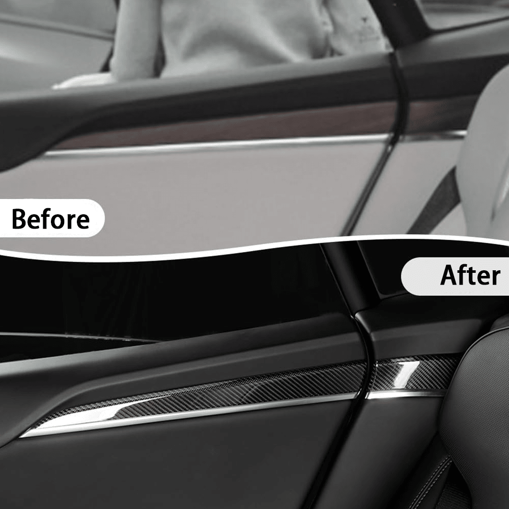 [Real Carbon Fiber] Inner Door Trim Cover for Tesla Model S 2022+ - T-Launch
