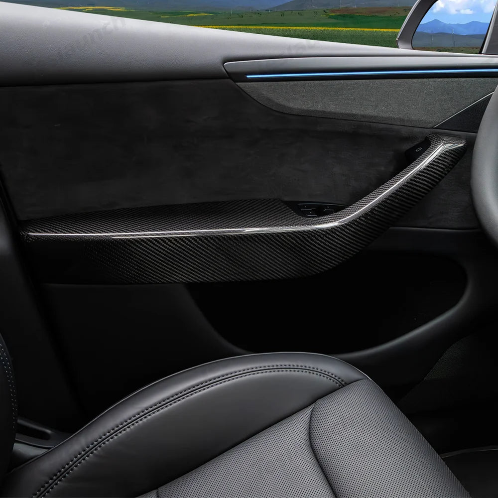 [Real Carbon Fiber] Interior Door Armrest Trim Covers for Tesla Model Y Juniper 2025+ (4PCS) - T-Launch