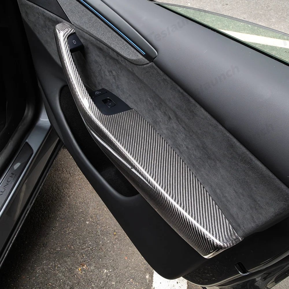 [Real Carbon Fiber] Interior Door Armrest Trim Covers for Tesla Model Y Juniper 2025+ (4PCS) - T-Launch