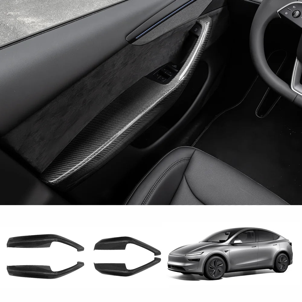 [Real Carbon Fiber] Interior Door Armrest Trim Covers for Tesla Model Y Juniper 2025+ (4PCS) - T-Launch