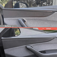 [Real Carbon Fiber] Interior Door Panel Trim Cover for Tesla Model Y Juniper 2025+ - T-Launch